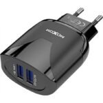 Φορτιστής Moxom Lightning Cable & 2x USB-A Wall Adapter Black (MX-HC30)