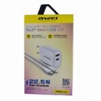 Φορτιστής Awei PD81L-EU GaN 22.5W με USB-A, USB-C και Καλώδιο Lightning Λευκός - Image 5